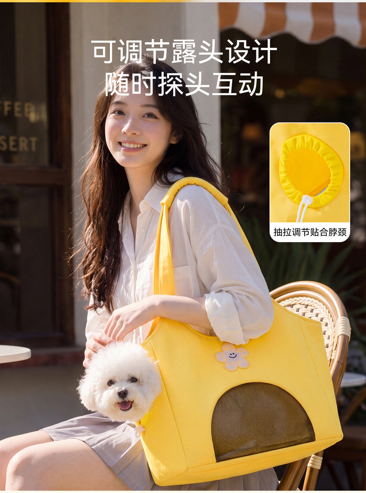 Seasonal pet cute travel canvas bag for small dogs Shih Tzu Teddy outdoor bag dog bag single-shoulder portable cat bag