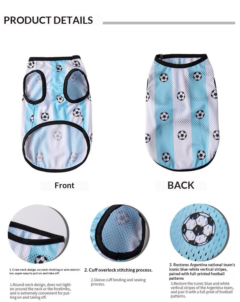 Cross-border hot-selling summer new arrivals World Cup pet jerseys, puppy uniforms, breathable vests, dog clothes