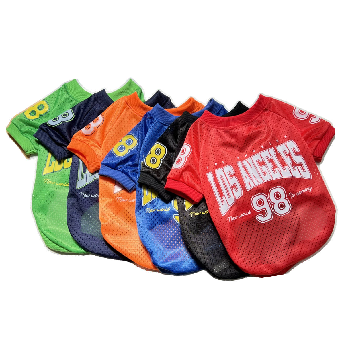 2025 New American Style Pet Clothing: Breathable Mesh Thin Dog T-Shirt for Teddy, Corgi, and Schnauzer - Cooling Style