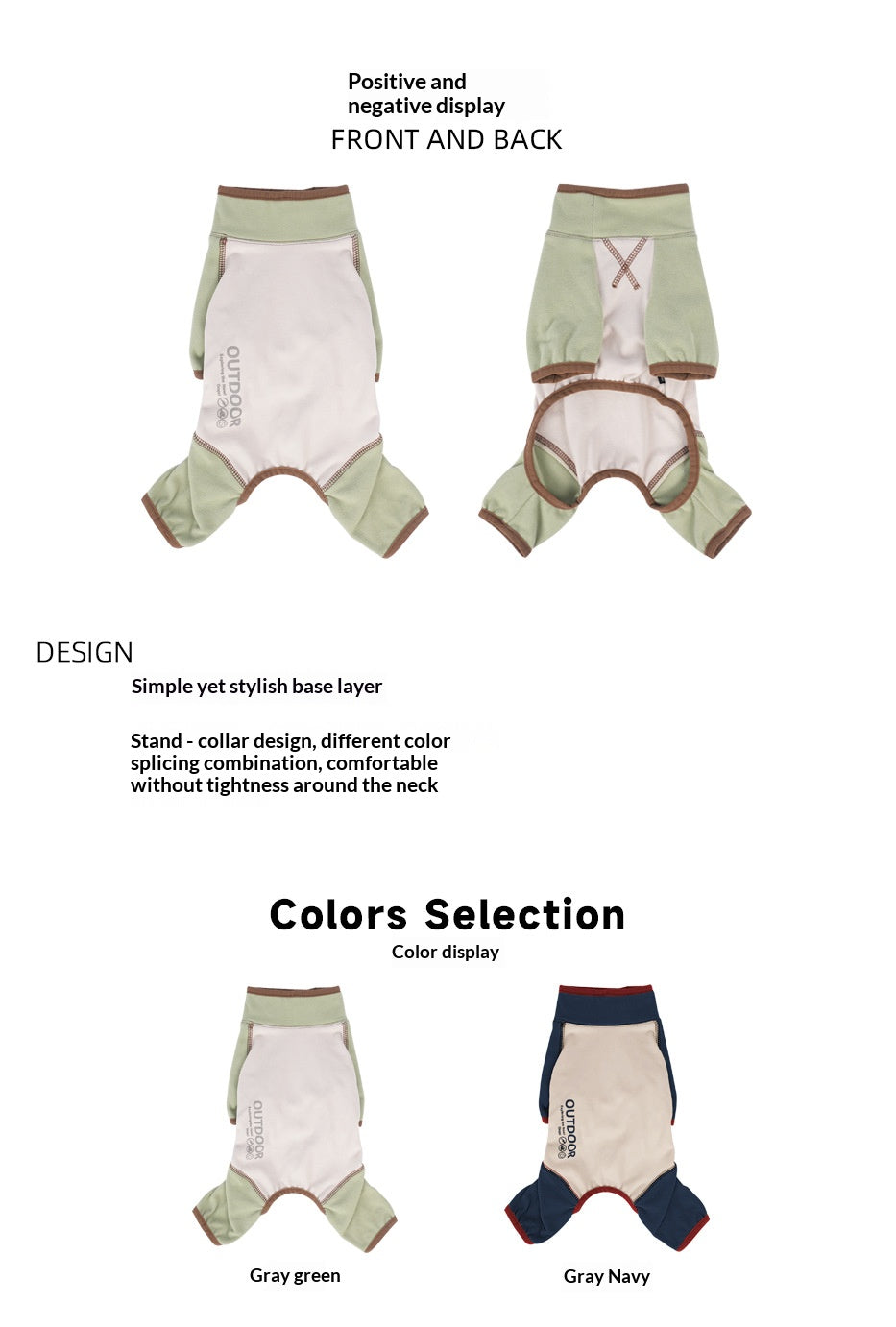 Dog clothes for autumn and winter, four-legged base layer, Schnauzer, high collar, color-blocked, warm, fleece-feel basic puppy clothes wholesale