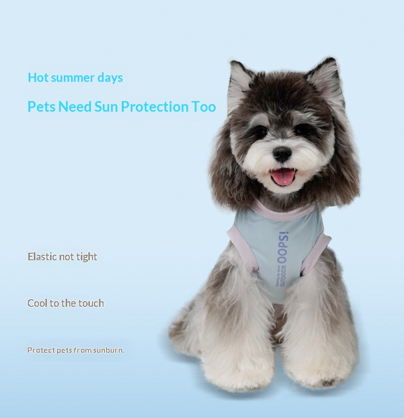 Cool-feet color-blocked breathable outerwear for Bichon Frise and Schnauzer dogs, suitable for spring and summer. Wholesale puppies and cats