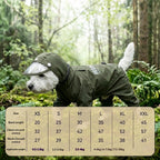 Rainy day four-legged waterproof 3D dinosaur tail dog Teddy dog raincoat medium and large dog Golden Retriever pet raincoat