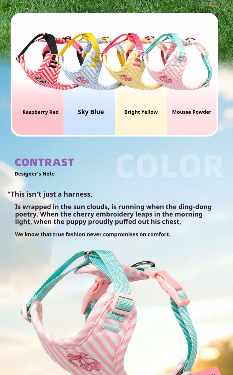 Pet vest-style harness, small dog leash, anti-escape, cute dog rope, small and medium-sized dog leash