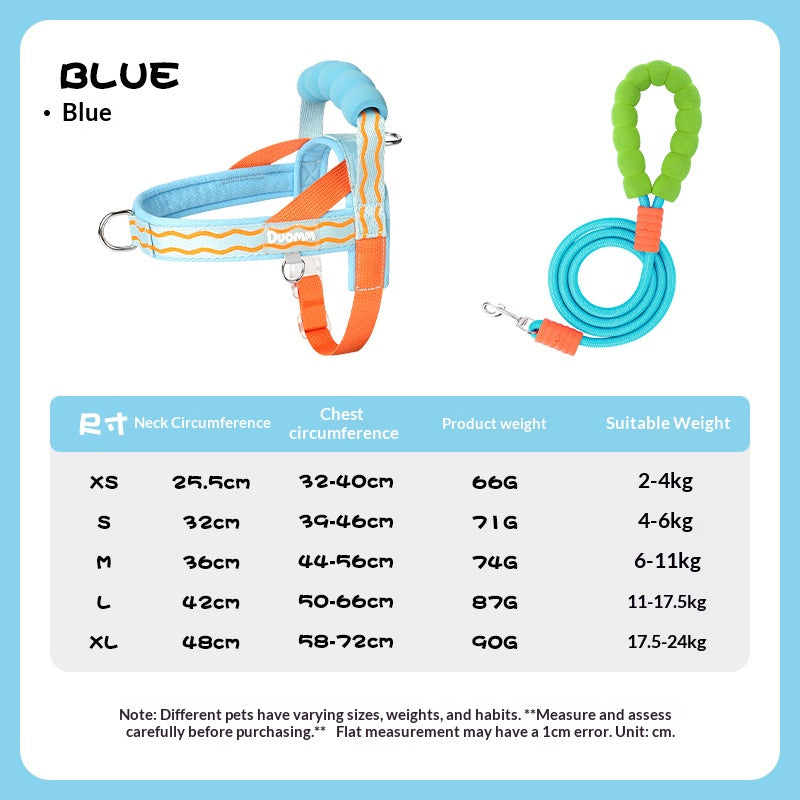 Durable T-shaped comfortable dog leash, dog harness, vest, pet walking leash for small and medium-sized dogs