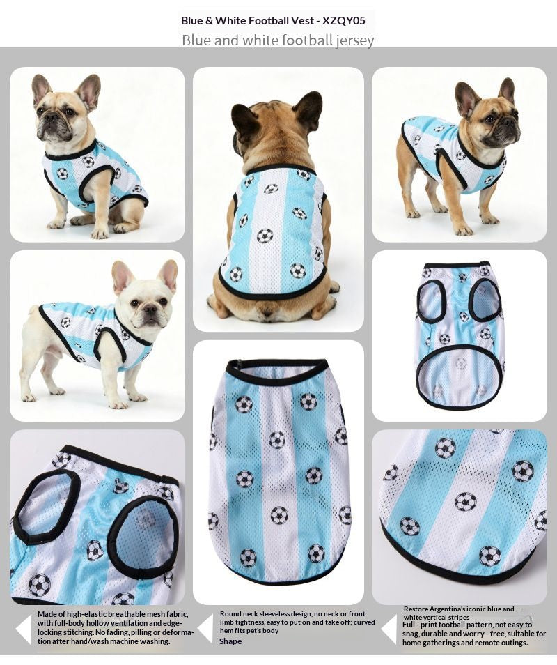 Cross-border hot-selling summer new arrivals World Cup pet jerseys, puppy uniforms, breathable vests, dog clothes