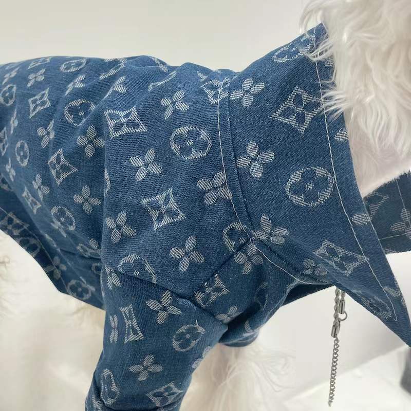 Pet clothes for large dogs, Golden Retrievers, Giant Poodles, Samoyeds, Teddy Bears, Bichons, Pomeranians, autumn and winter thick trendy denim clothes