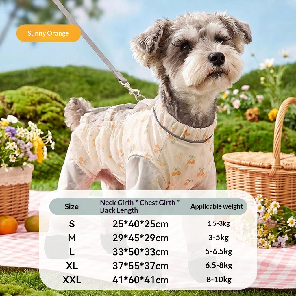 Dog dustproof pants, plaid leash, spring/summer, full-coverage, footed, outdoor, dirt-proof, waterproof pet clothing