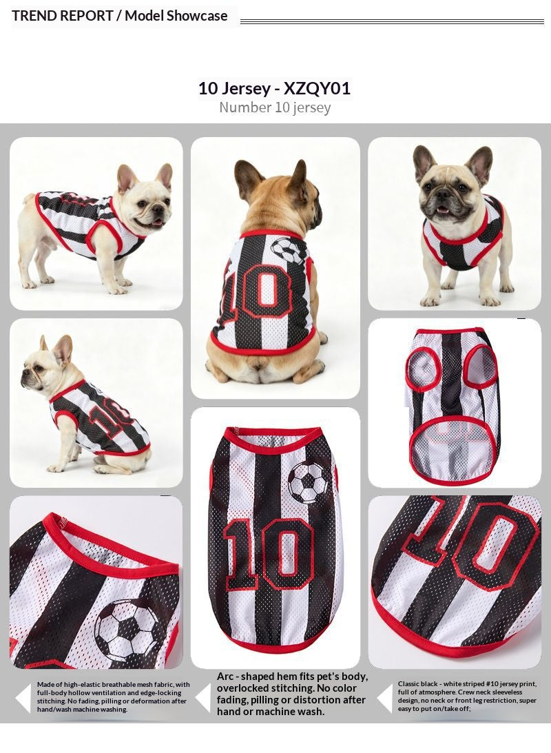 Cross-border hot-selling summer new arrivals World Cup pet jerseys, puppy uniforms, breathable vests, dog clothes