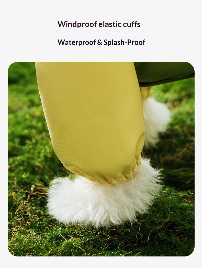 Rainy day four-legged waterproof 3D dinosaur tail dog Teddy dog raincoat medium and large dog Golden Retriever pet raincoat