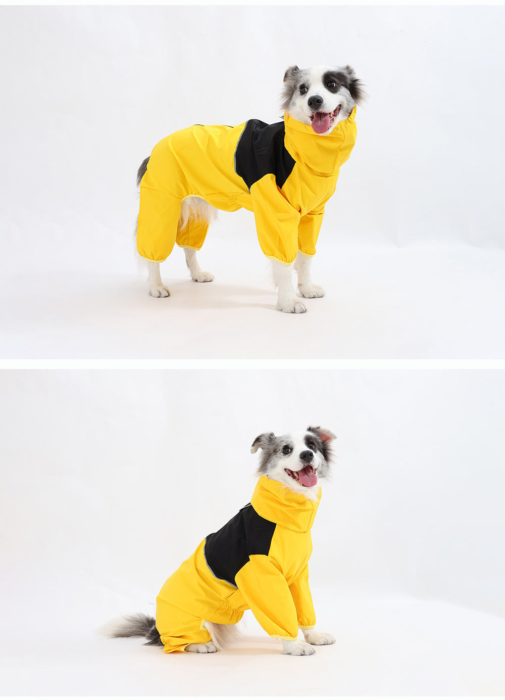 Cross-border medium and large dog breeds Border Collie Labrador Shiba Inu four-legged jacket, waterproof and windproof dog clothes, raincoat