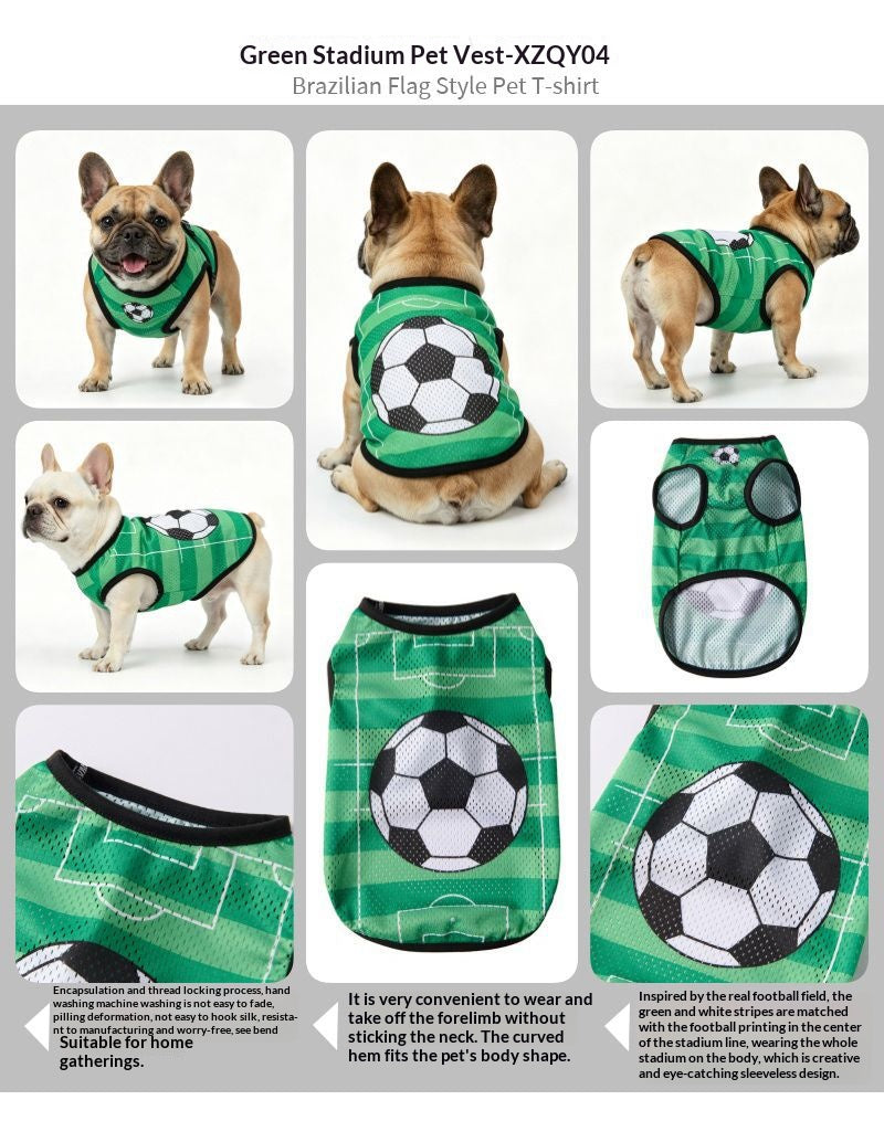 Cross-border hot-selling summer new arrivals World Cup pet jerseys, puppy uniforms, breathable vests, dog clothes
