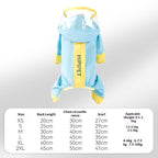 Rainy day four-legged waterproof 3D dinosaur tail dog Teddy dog raincoat medium and large dog Golden Retriever pet raincoat