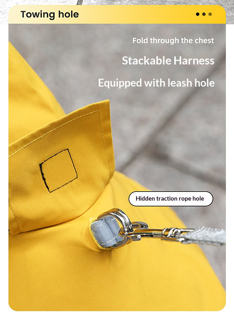 Full-coverage waterproof raincoat for dogs, including Teddy, Pomeranian, and small/medium-sized breeds like Bichon Frise.