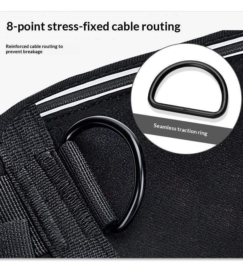 Cross-border explosion-proof running dog leash, nylon reflective multi-functional stretchable sports waist bag, pet leash