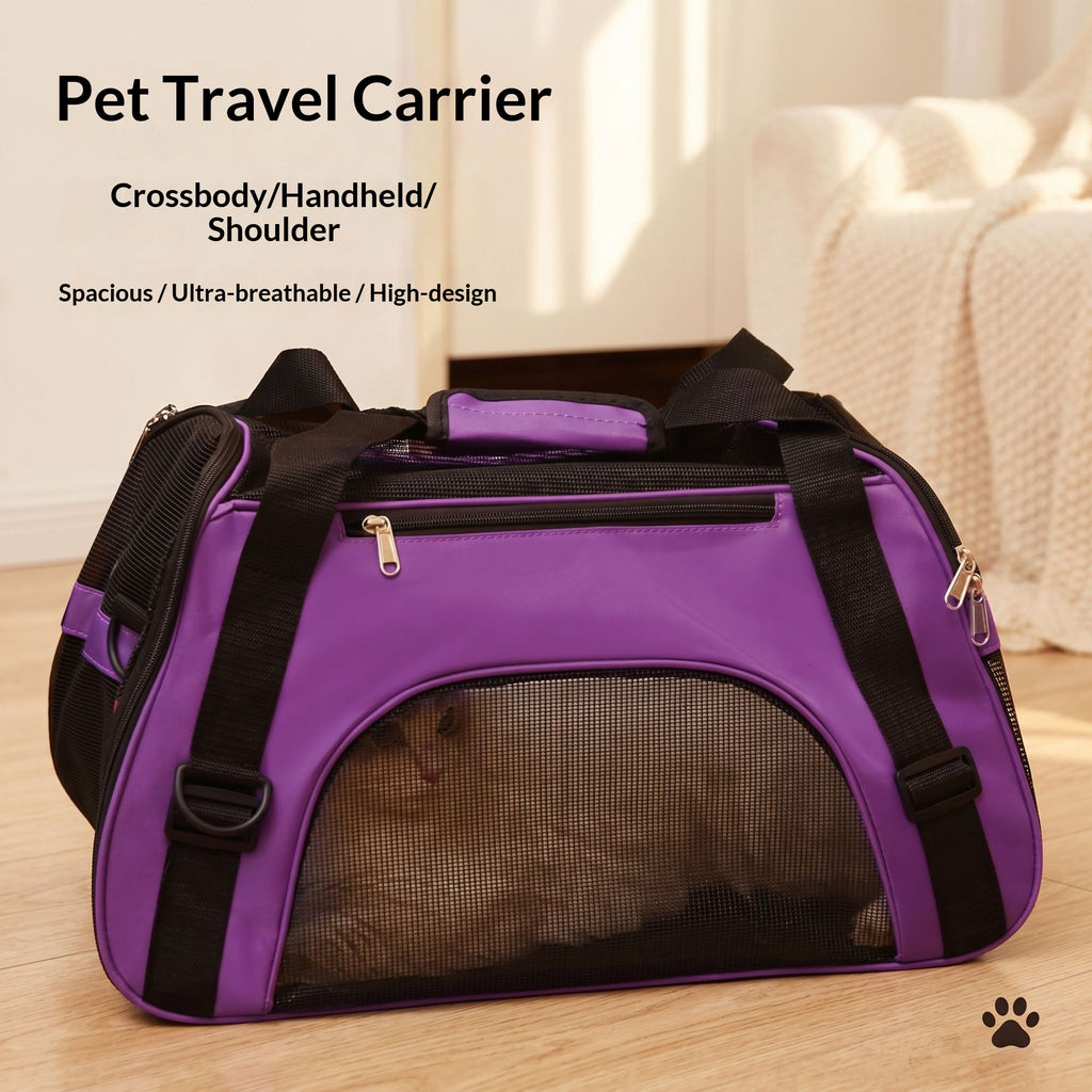 Lightweight, breathable, portable pet carrier/slingback bag/foldable cat bag/cat carrier for easy carrying when out and about.