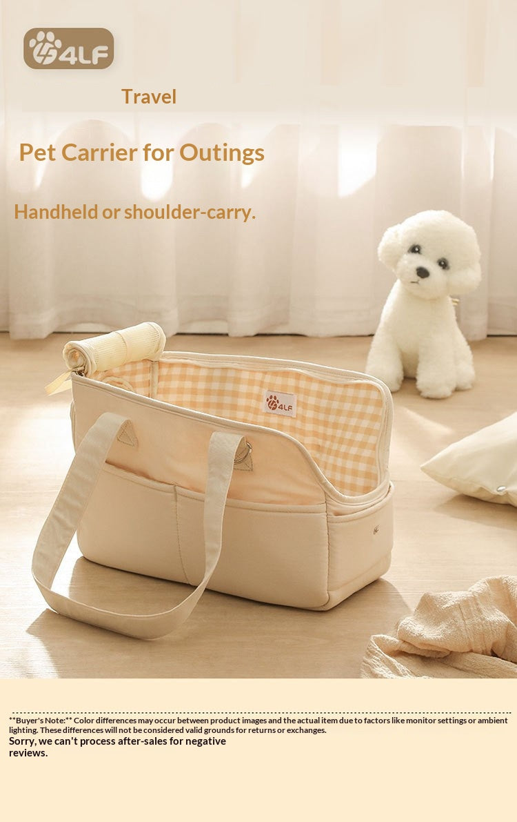 Winter Warmth Pet Bag Single Shoulder Bag Cat Bag Cross-Shoulder Dog Bag Warm and Portable Pet Bag with Thick Handle