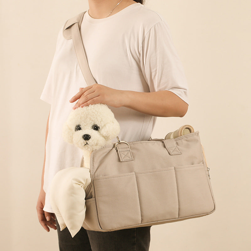 Winter Warmth Pet Bag Single Shoulder Bag Cat Bag Cross-Shoulder Dog Bag Warm and Portable Pet Bag with Thick Handle