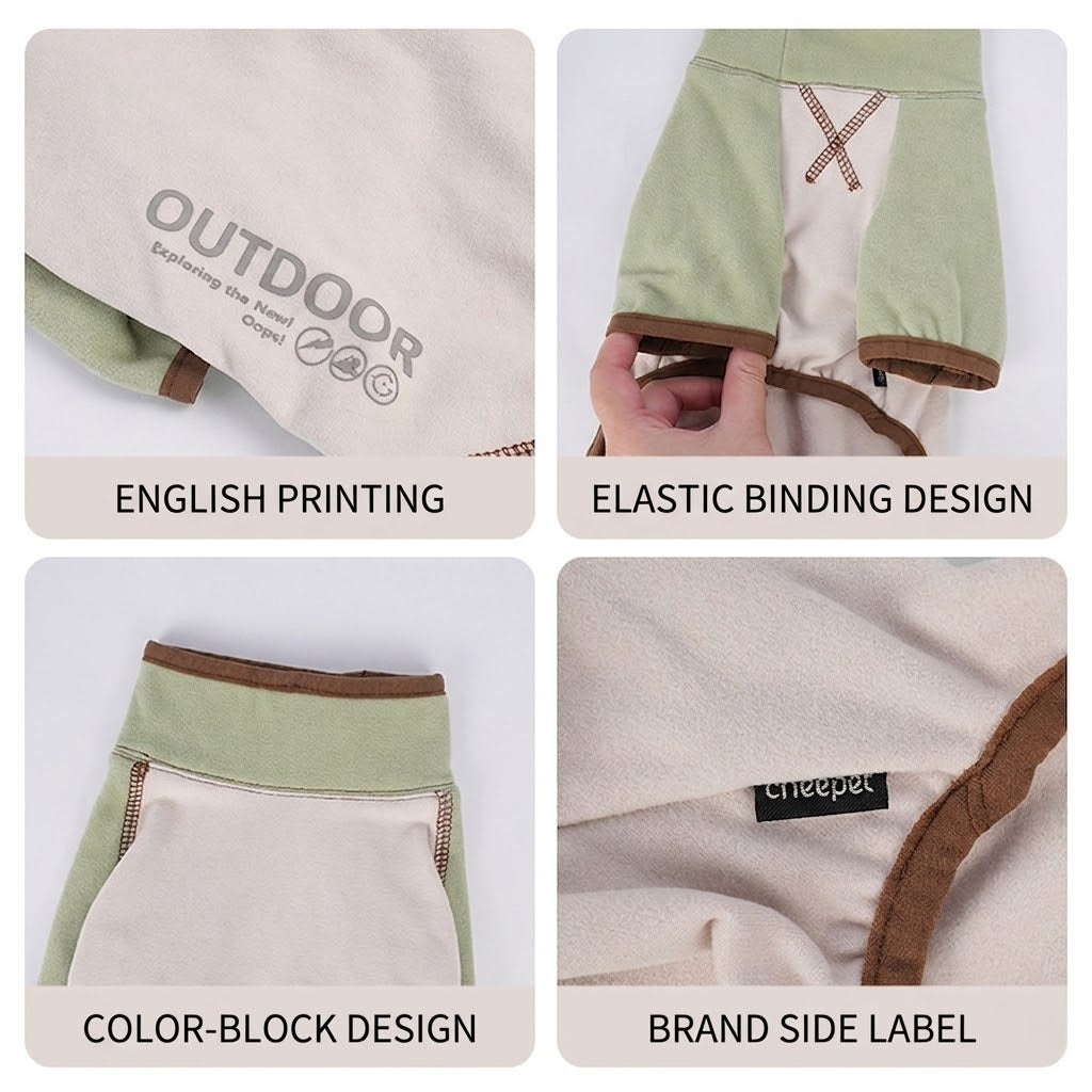 Dog clothes for autumn and winter, four-legged base layer, Schnauzer, high collar, color-blocked, warm, fleece-feel basic puppy clothes wholesale