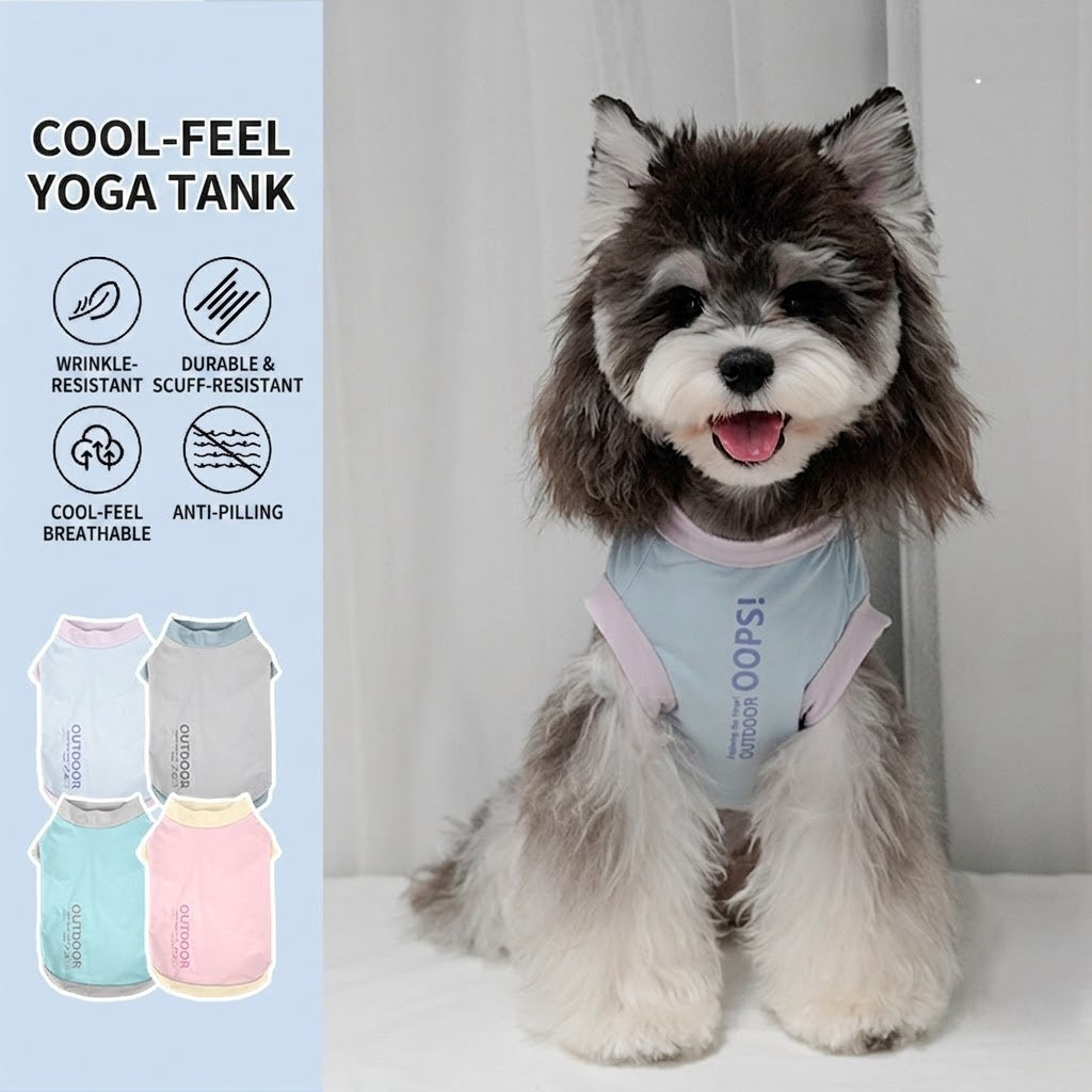 Cool-feet color-blocked breathable outerwear for Bichon Frise and Schnauzer dogs, suitable for spring and summer. Wholesale puppies and cats