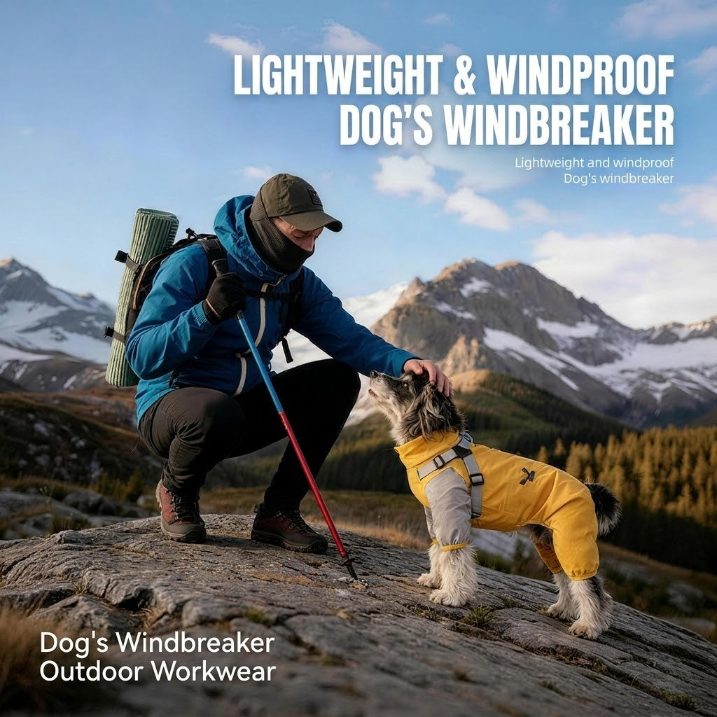 Waterproof raincoat for dogs, four-legged, full-coverage, suitable for large Golden Retrievers, outdoor use, and to protect pets from dirt