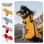 Waterproof raincoat for dogs, four-legged, full-coverage, suitable for large Golden Retrievers, outdoor use, and to protect pets from dirt