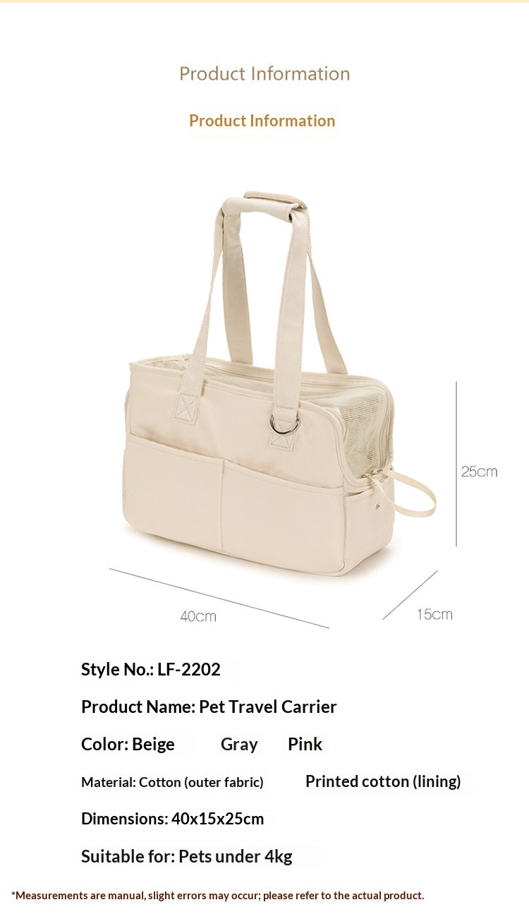 Winter Warmth Pet Bag Single Shoulder Bag Cat Bag Cross-Shoulder Dog Bag Warm and Portable Pet Bag with Thick Handle