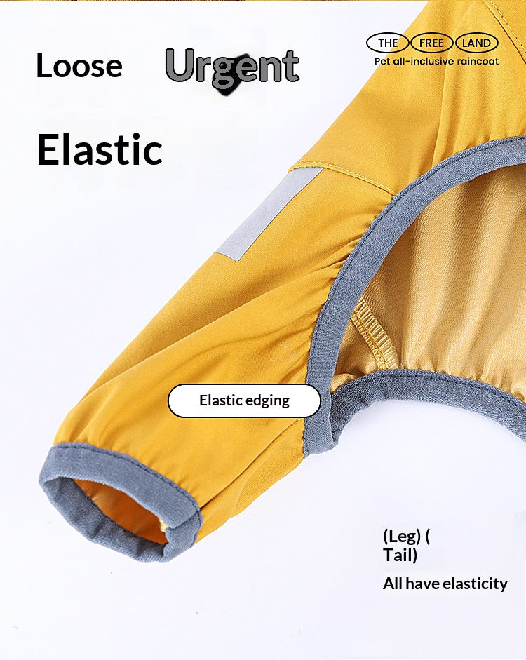 Full-coverage waterproof raincoat for dogs, including Teddy, Pomeranian, and small/medium-sized breeds like Bichon Frise.