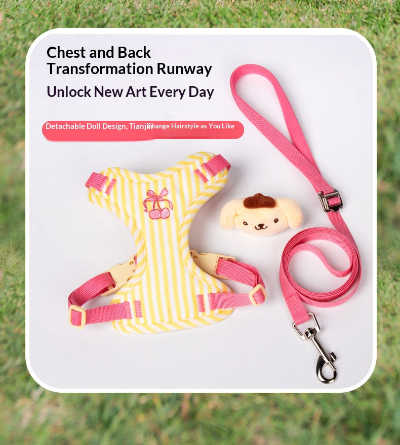 Pet vest-style harness, small dog leash, anti-escape, cute dog rope, small and medium-sized dog leash
