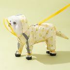 Rainy day four-legged waterproof 3D dinosaur tail dog Teddy dog raincoat medium and large dog Golden Retriever pet raincoat