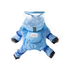 Rainy day four-legged waterproof 3D dinosaur tail dog Teddy dog raincoat medium and large dog Golden Retriever pet raincoat