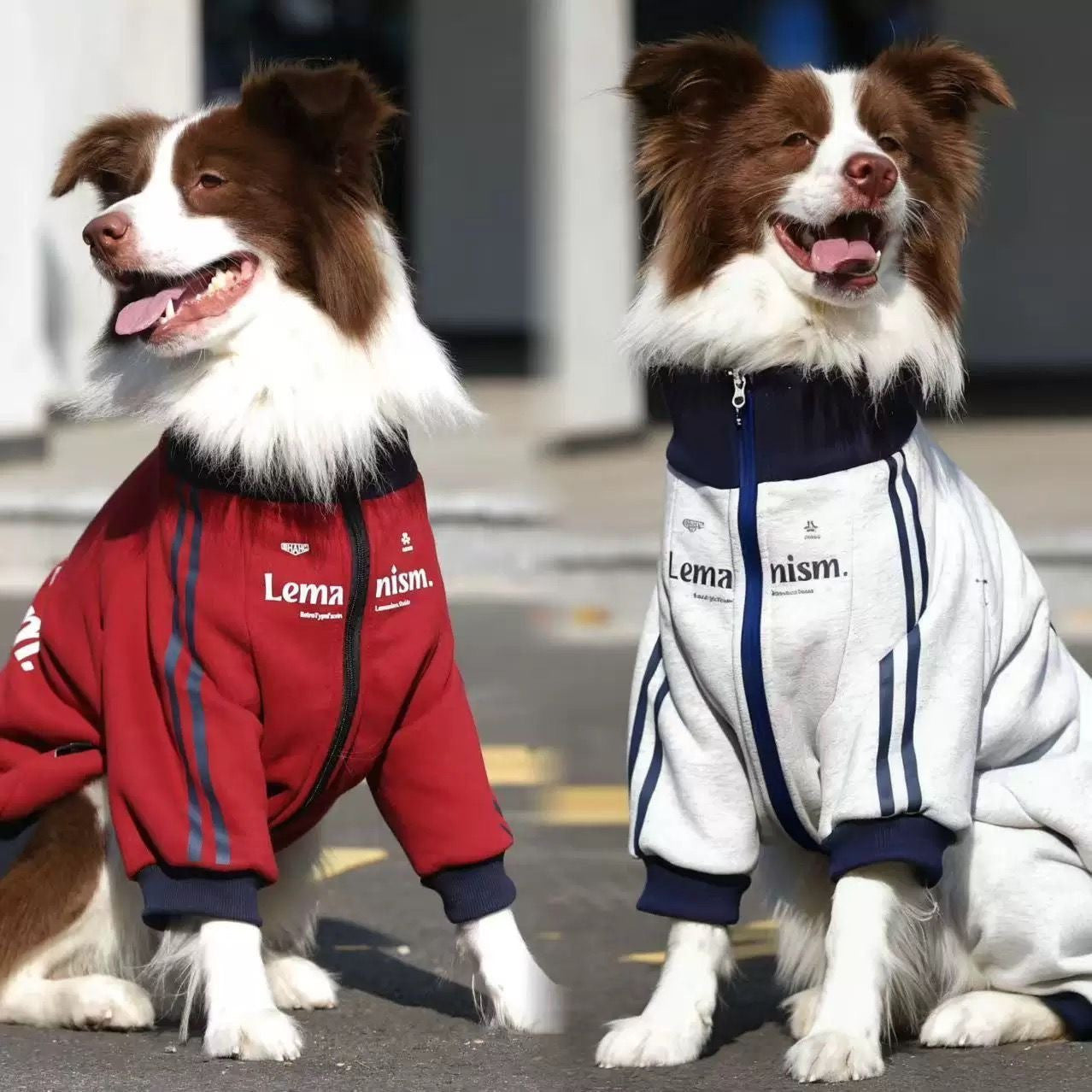 Stylish and trendy new autumn/winter pet clothes for medium and large dogs, including Golden Retriever, Border Collie, and Labrador Retriever fleece-lined warm coats