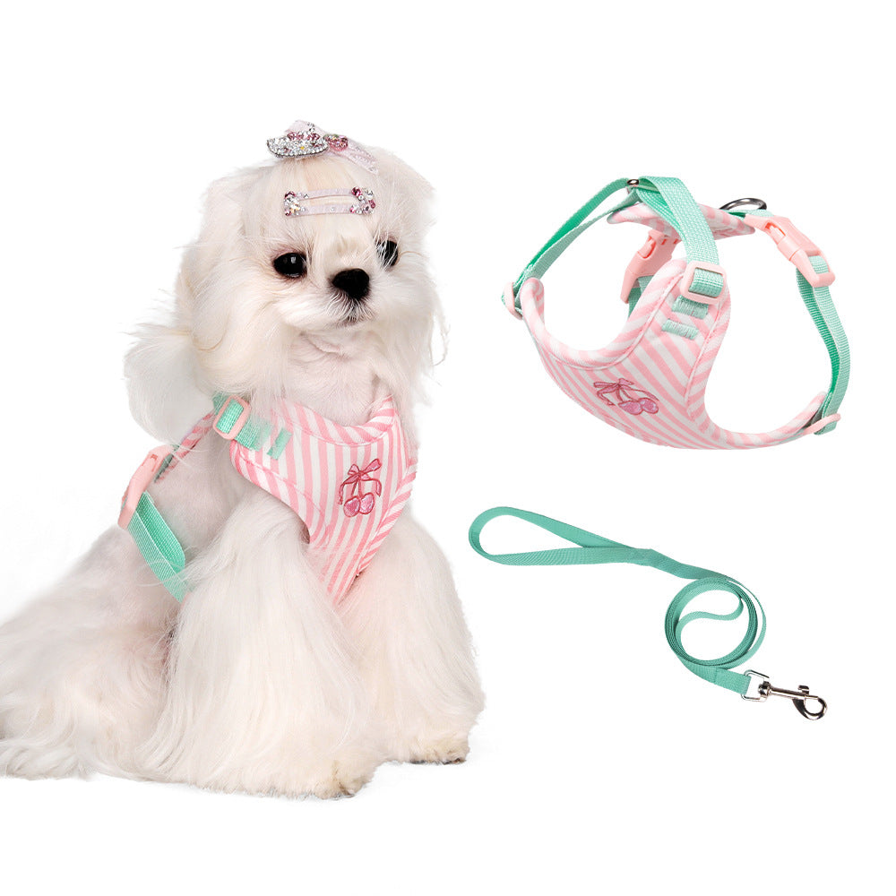 Pet vest-style harness, small dog leash, anti-escape, cute dog rope, small and medium-sized dog leash