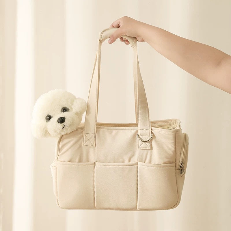 Winter Warmth Pet Bag Single Shoulder Bag Cat Bag Cross-Shoulder Dog Bag Warm and Portable Pet Bag with Thick Handle