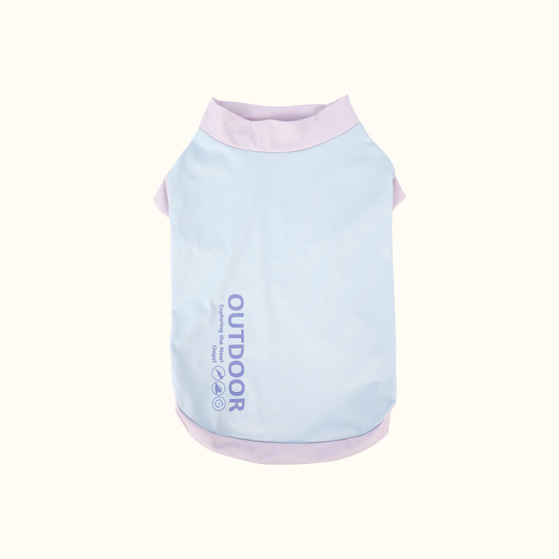 Cool-feet color-blocked breathable outerwear for Bichon Frise and Schnauzer dogs, suitable for spring and summer. Wholesale puppies and cats
