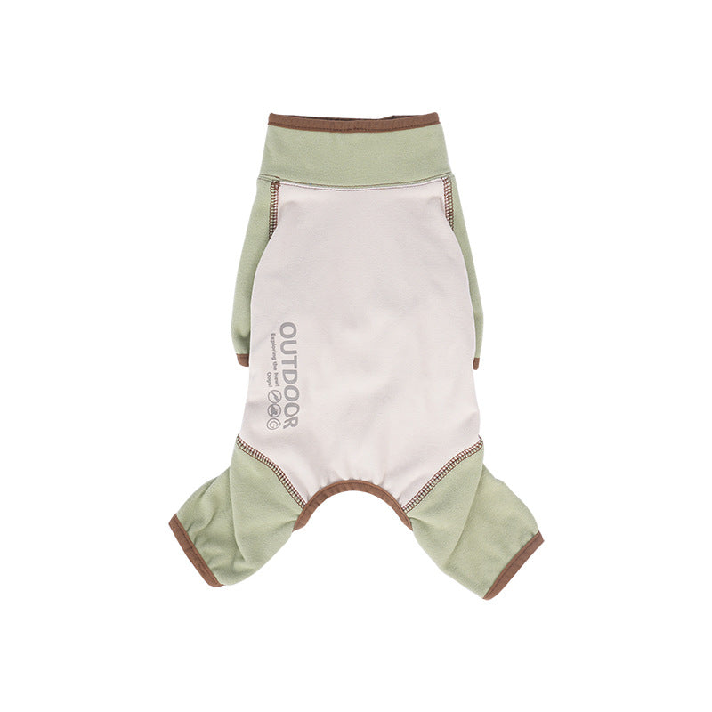 Dog clothes for autumn and winter, four-legged base layer, Schnauzer, high collar, color-blocked, warm, fleece-feel basic puppy clothes wholesale