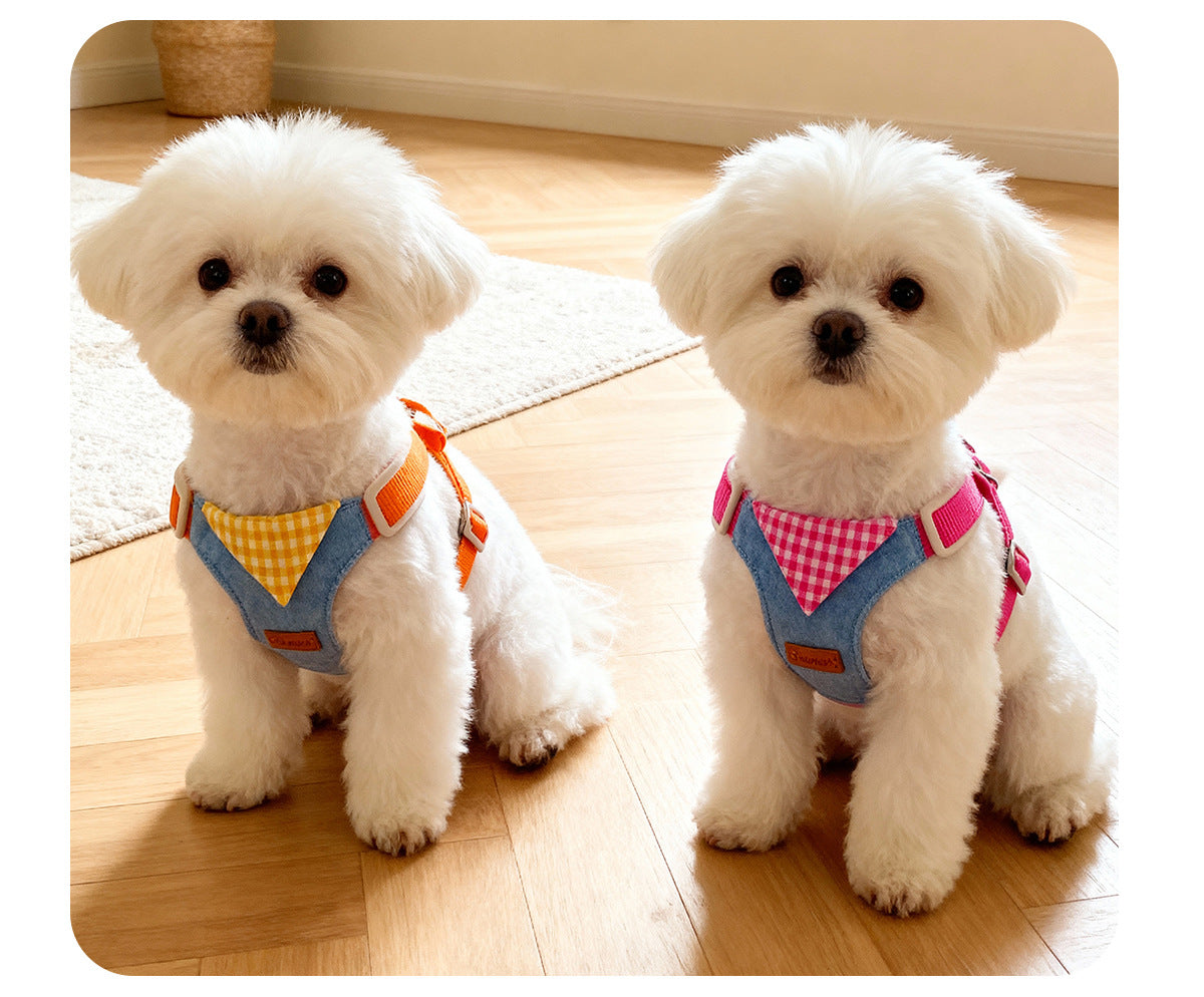 Dog leash, harness, vest style, for small dogs like Bichon Frise and Pomeranian, pet harness, dog leash, pet supplies