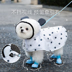 Rainy day four-legged waterproof 3D dinosaur tail dog Teddy dog raincoat medium and large dog Golden Retriever pet raincoat