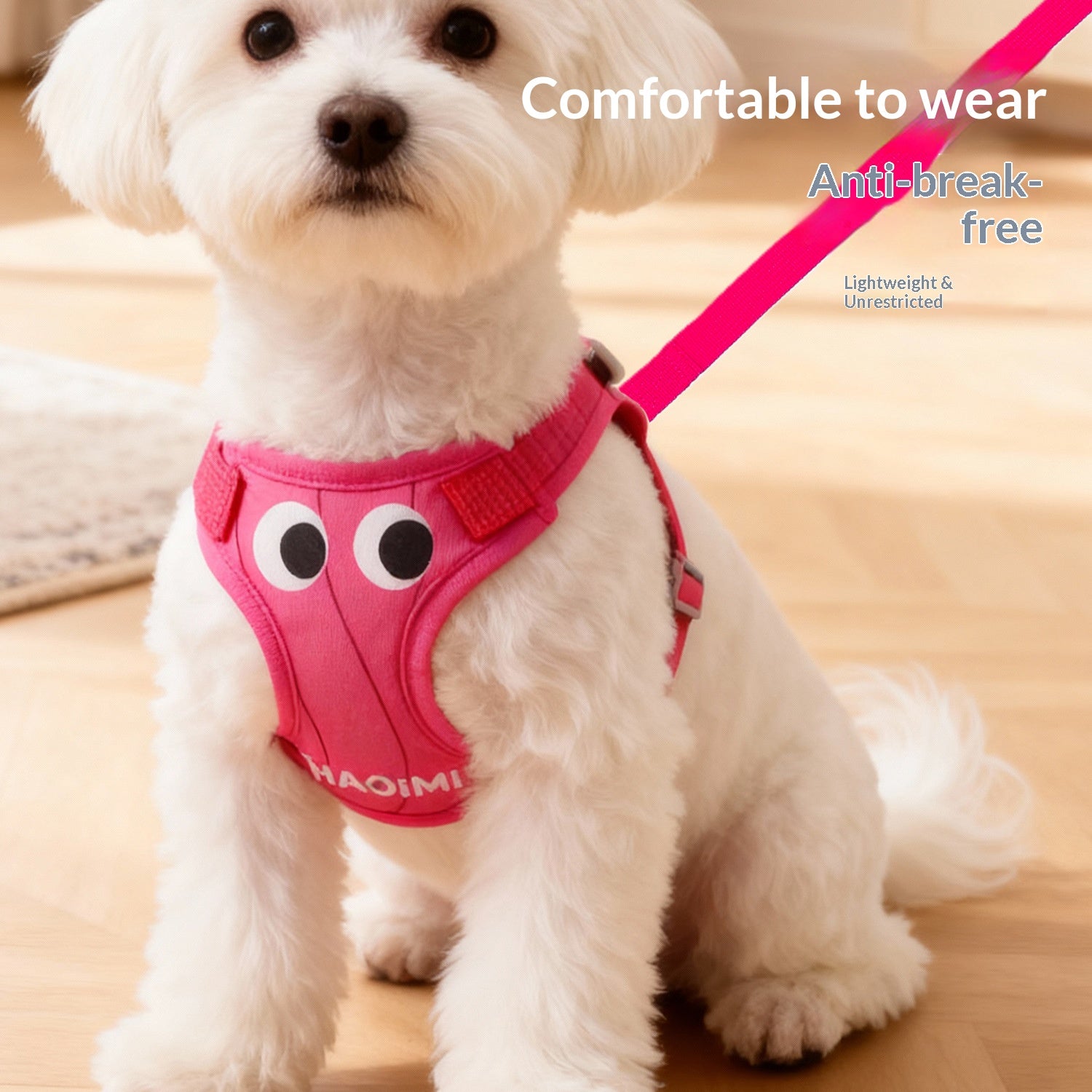 Dog leash vest for Pomeranian, Teddy, Bichon Frise puppies, and other small breeds; dog harness, leash, and dog chain