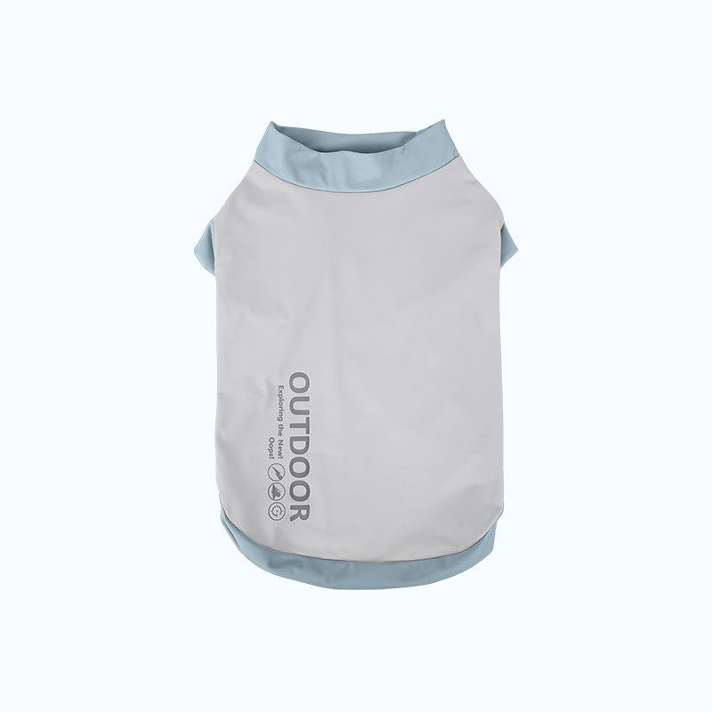 Cool-feet color-blocked breathable outerwear for Bichon Frise and Schnauzer dogs, suitable for spring and summer. Wholesale puppies and cats