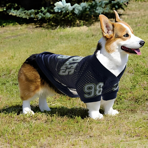 2025 New American Style Pet Clothing: Breathable Mesh Thin Dog T-Shirt for Teddy, Corgi, and Schnauzer - Cooling Style