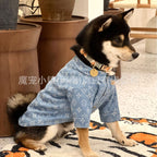 Pet clothes for large dogs, Golden Retrievers, Giant Poodles, Samoyeds, Teddy Bears, Bichons, Pomeranians, autumn and winter thick trendy denim clothes