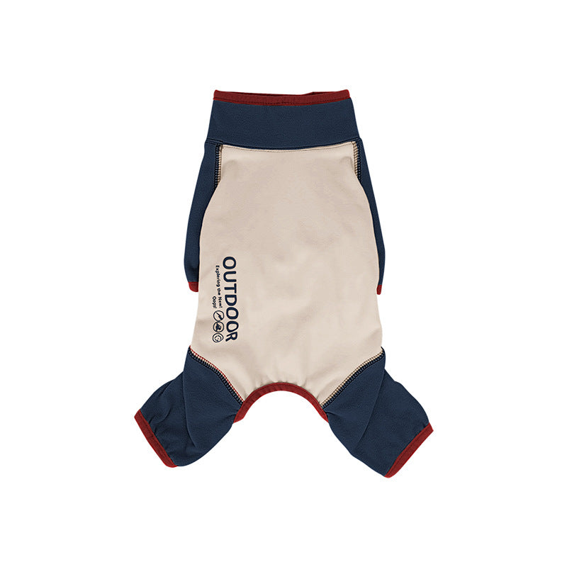 Dog clothes for autumn and winter, four-legged base layer, Schnauzer, high collar, color-blocked, warm, fleece-feel basic puppy clothes wholesale