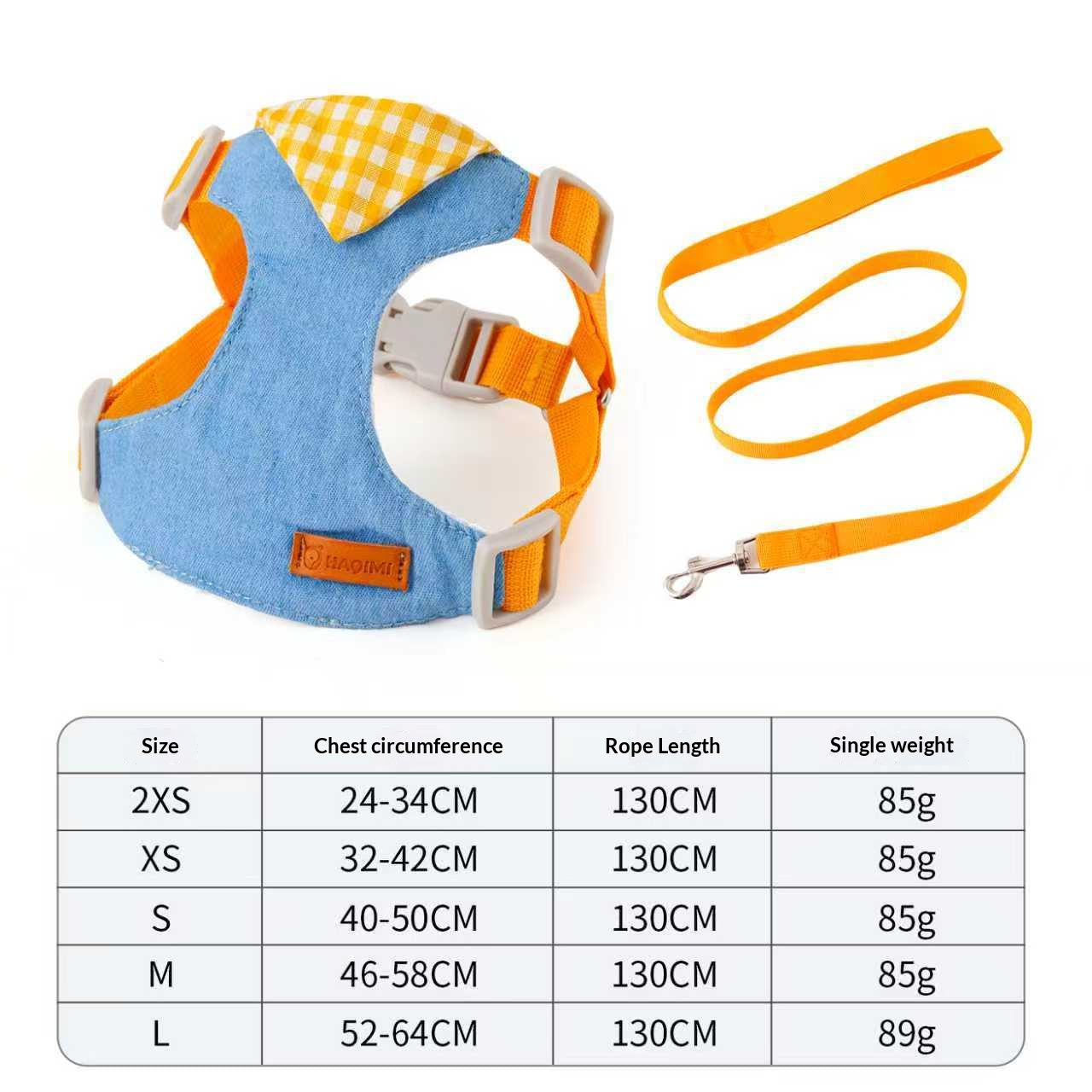 Dog leash, harness, vest style, for small dogs like Bichon Frise and Pomeranian, pet harness, dog leash, pet supplies