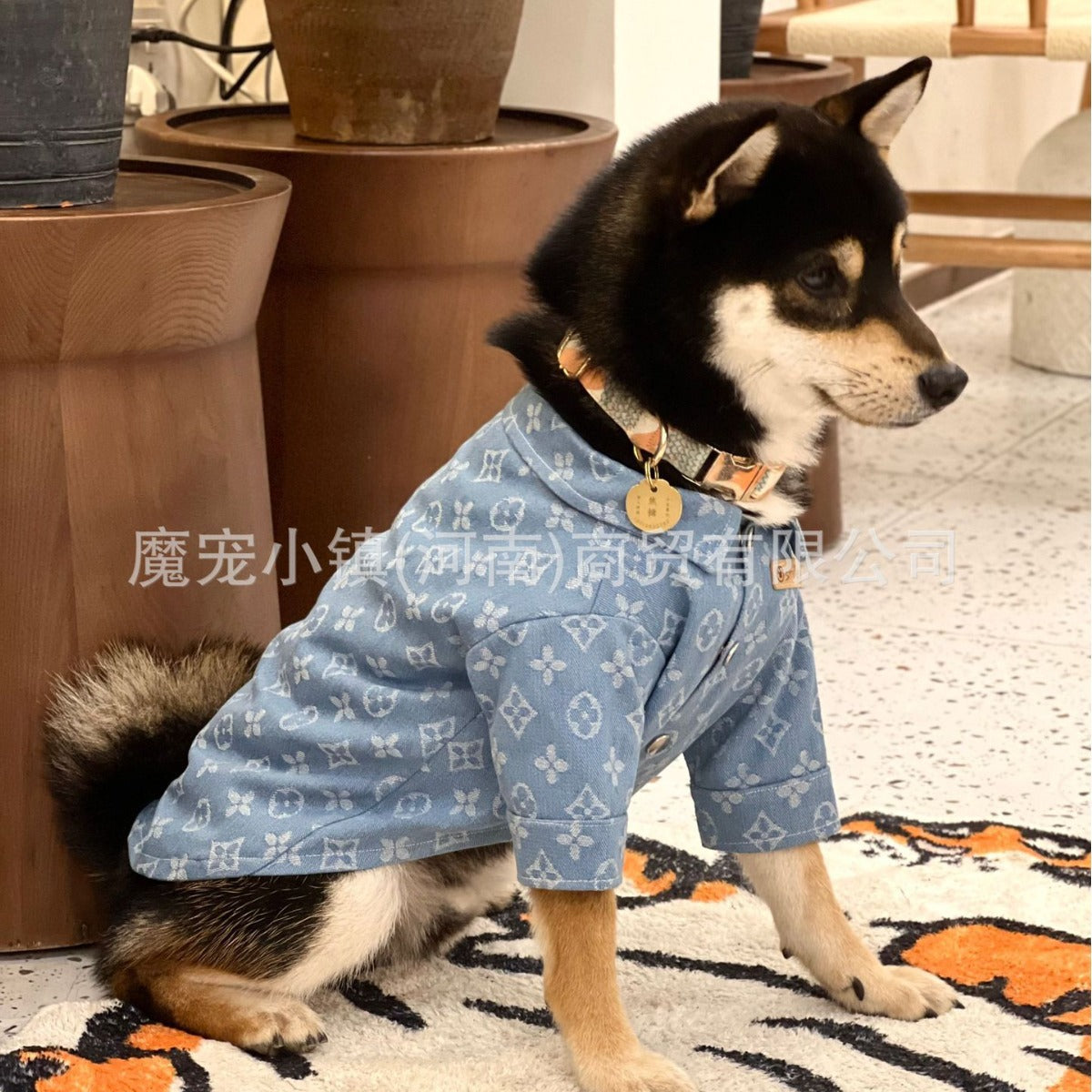 Pet clothes for large dogs, Golden Retrievers, Giant Poodles, Samoyeds, Teddy Bears, Bichons, Pomeranians, autumn and winter thick trendy denim clothes