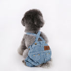New Jacquard Denim Overalls for Schnauzers, Teddy Bears, and Bichon Frises