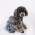 New Jacquard Denim Overalls for Schnauzers, Teddy Bears, and Bichon Frises
