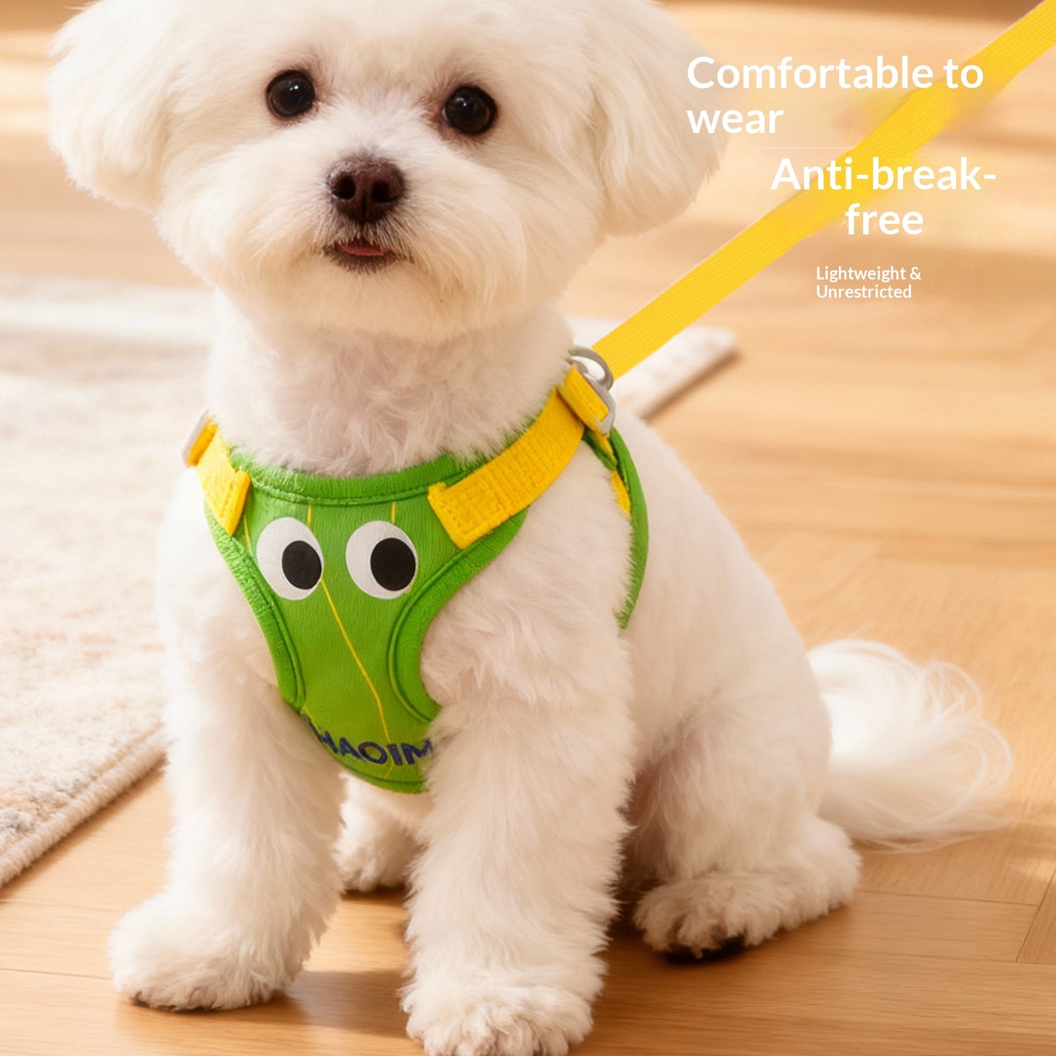 Dog leash vest for Pomeranian, Teddy, Bichon Frise puppies, and other small breeds; dog harness, leash, and dog chain