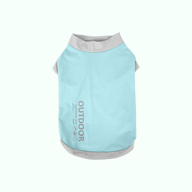 Cool-feet color-blocked breathable outerwear for Bichon Frise and Schnauzer dogs, suitable for spring and summer. Wholesale puppies and cats