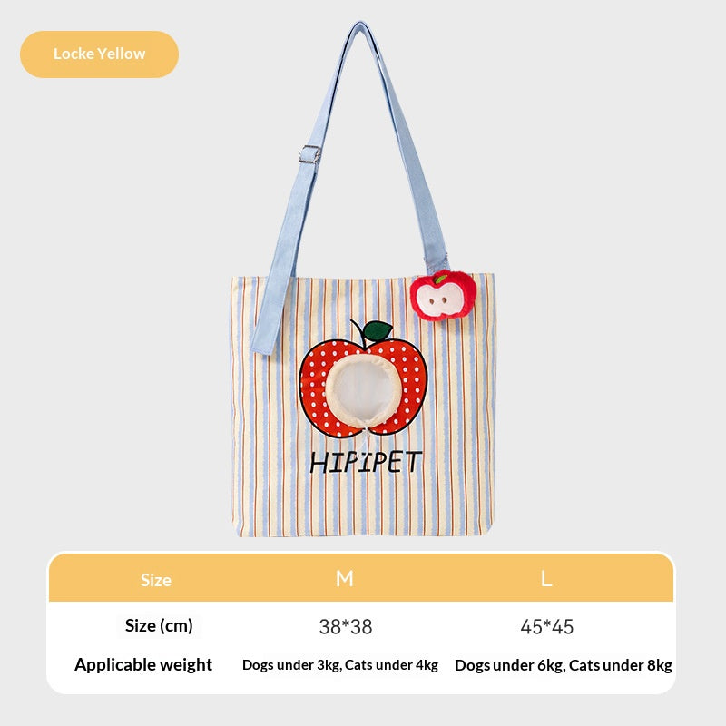 Seasonal pet cute travel canvas bag for small dogs Shih Tzu Teddy outdoor bag dog bag single-shoulder portable cat bag