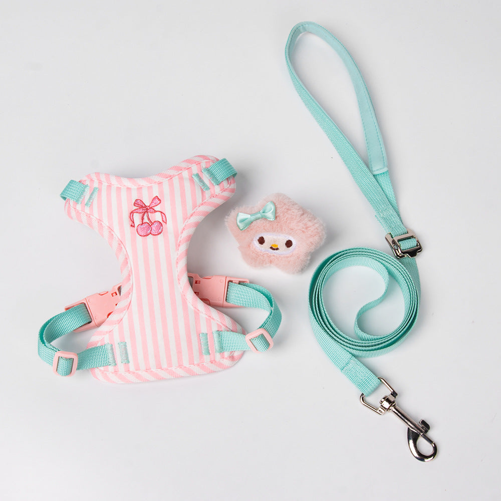 Pet vest-style harness, small dog leash, anti-escape, cute dog rope, small and medium-sized dog leash